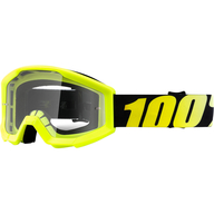 Dětské motokrosové brýle 100% Strata - Žlutá neon/Černá - čiré
