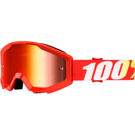 Dětské motokrosové brýle 100% Strata - Červená/Bílá/Žlutá - zrcadlové