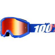 Dětské motokrosové brýle 100% Strata - Modrá/Bílá/Červená - zrcadlové